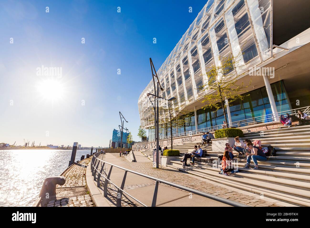Allemagne, Hambourg, Port de Hambourg, HafenCity, Unilever House, escalier Banque D'Images