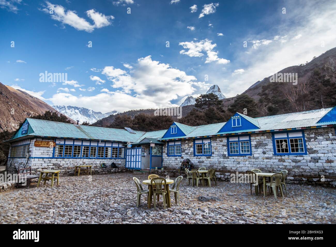 Lodge Deboche, hébergement à Khumbu Tal Banque D'Images
