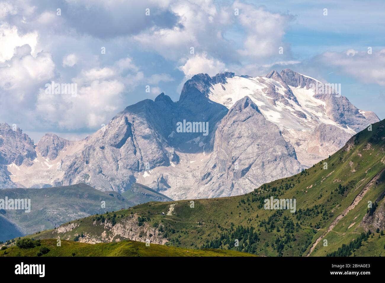 Marmolada, la plus haute montagne des Dolomites, aux frontières entre Belluno et les provinces du trente, Italie Banque D'Images