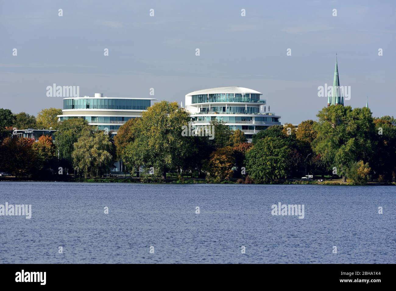 Europe, Allemagne, Hambourg, Eimsbüttel district, Rotherbaum, hôtel de luxe le Fontenay sur le lac de l'Alster extérieur, Banque D'Images