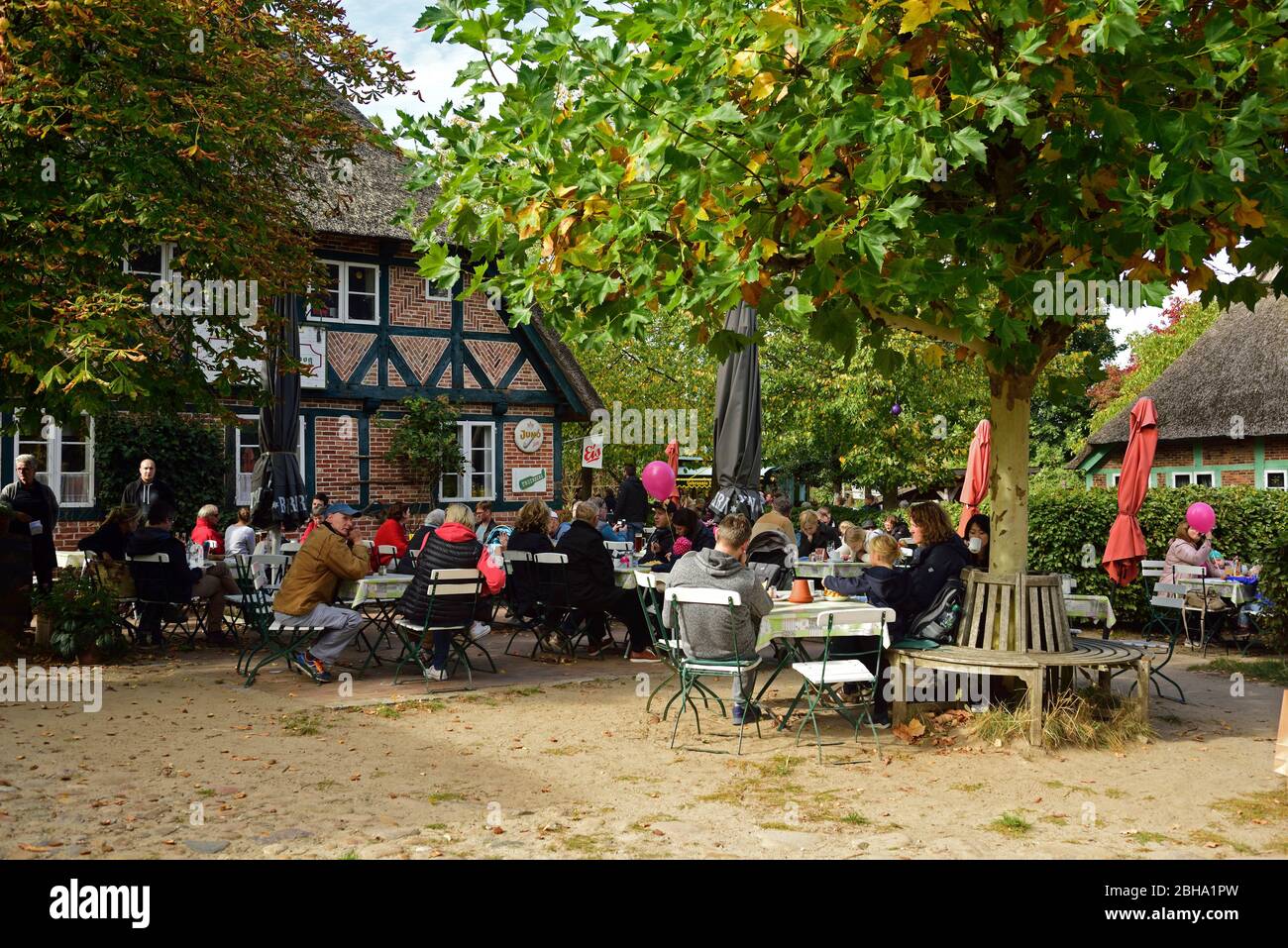 Europe, Allemagne, Hambourg, Basse-Saxe, Rosengarten, Ehestorf, musée en plein air Kiekeberg, Stoof Mudders Kroog, café de bière, Banque D'Images
