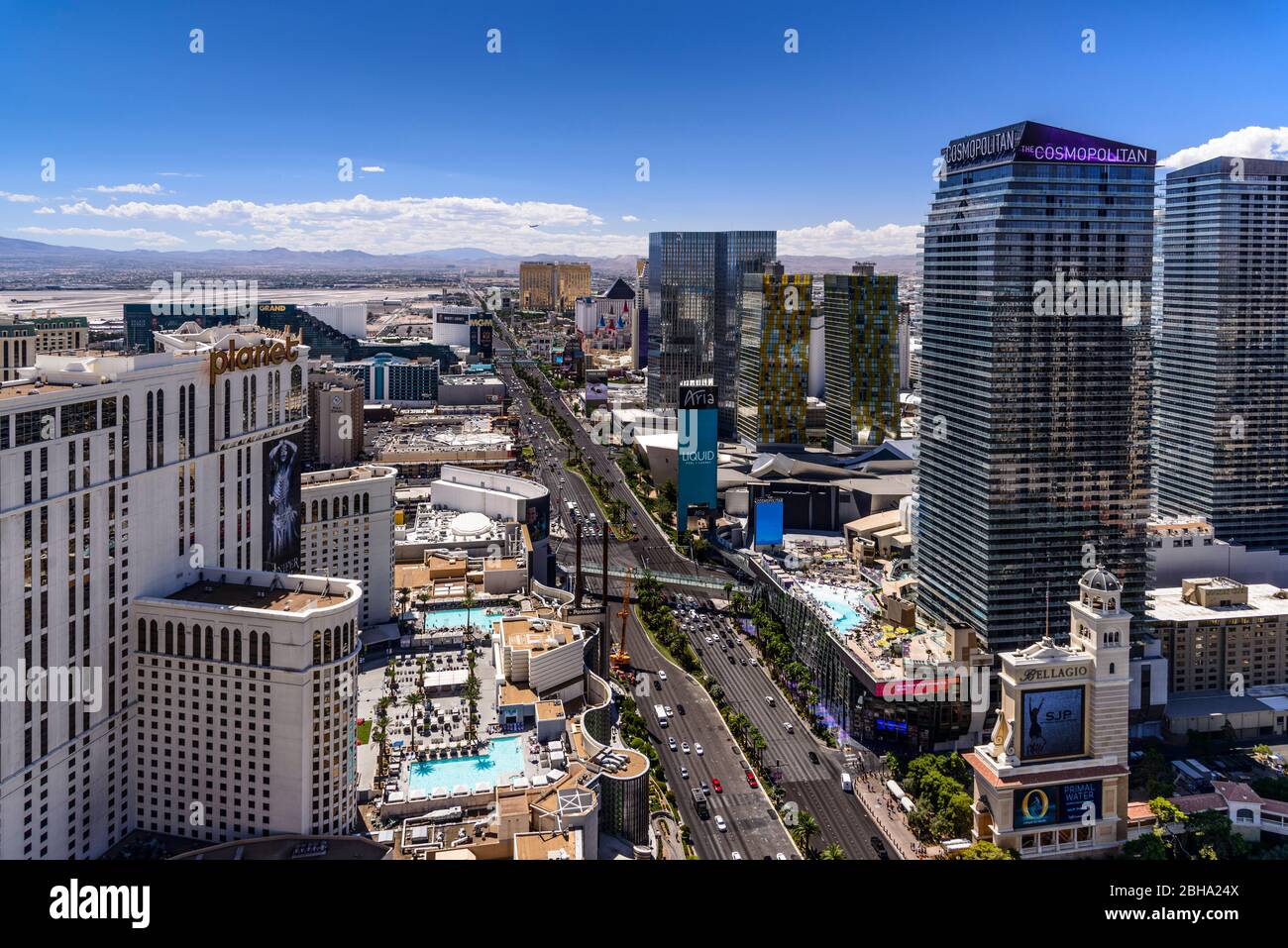 États-Unis, Nevada, Clark County, Las Vegas, Las Vegas Boulevard South, The Strip, Blick vom Paris Las Vegas Tour Eiffel Banque D'Images