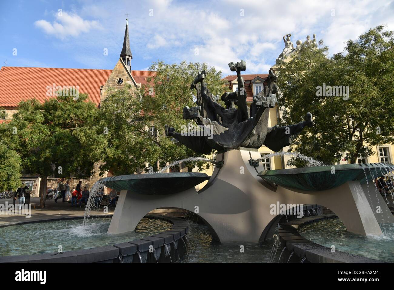 Europe, Allemagne, Thuringe, Erfurt, colère, Brunnen Banque D'Images