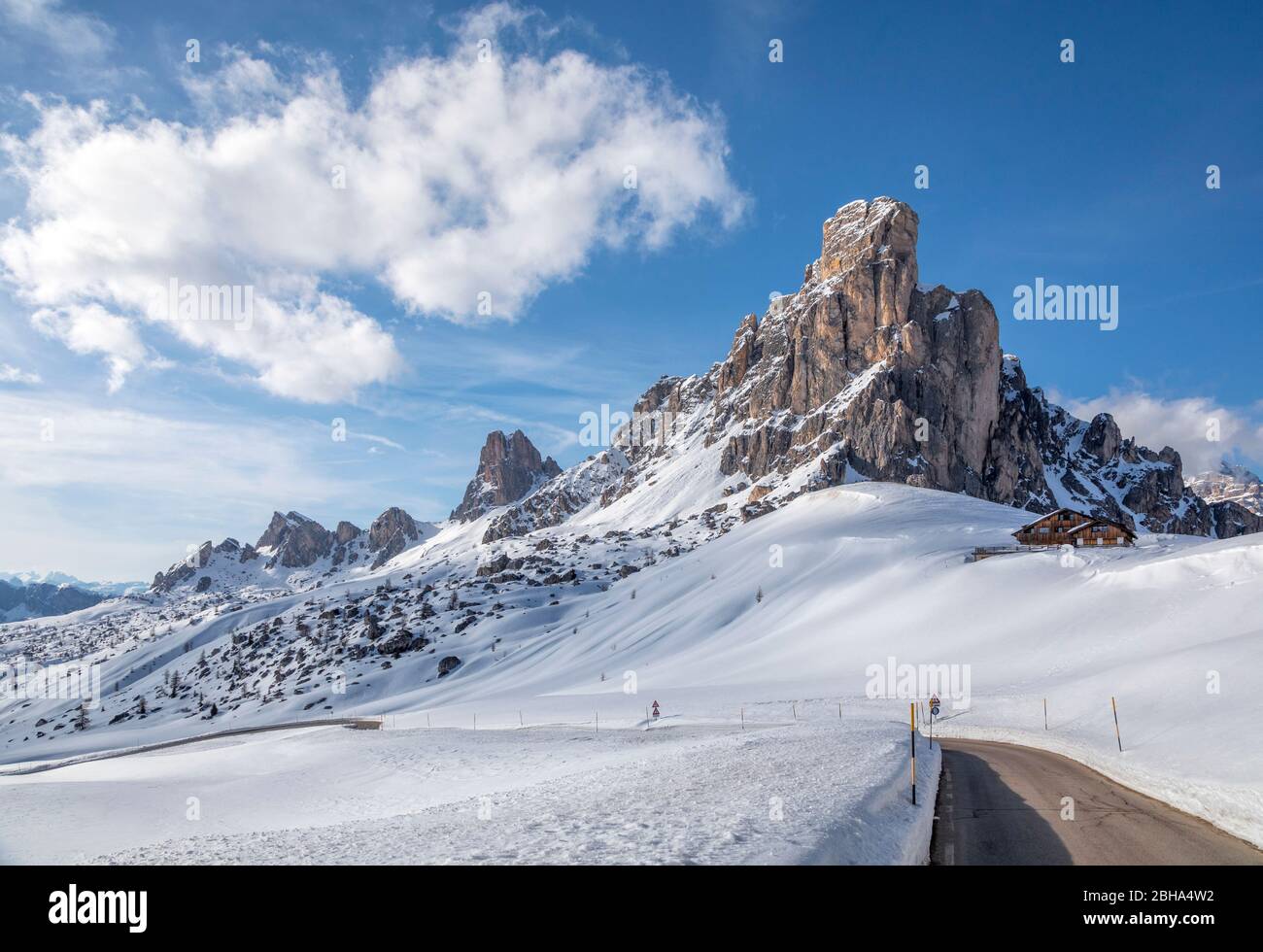 RA Gusela, Giau Pass, Cortina d'Ampezzo, Dolomiti, Dolomites, Vénétie, Italie Banque D'Images