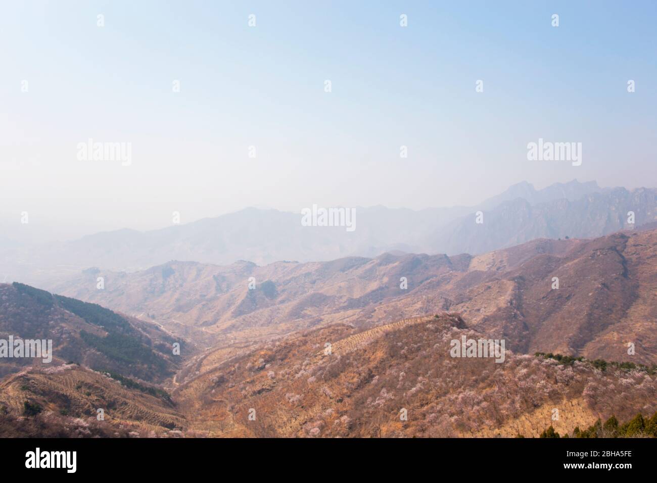 Belle vue depuis la Grande Muraille, Pékin, Chine Banque D'Images