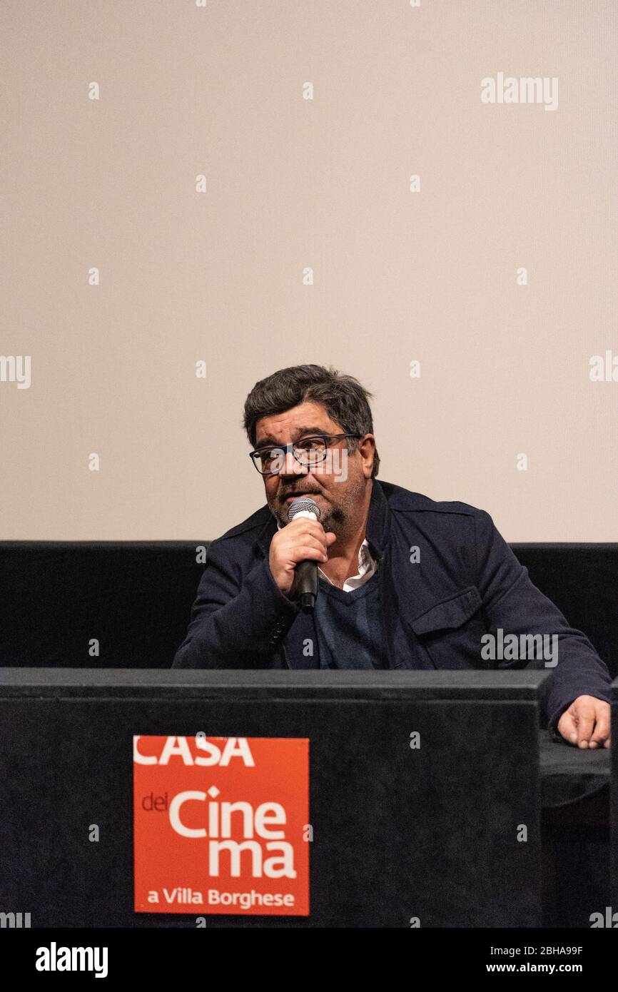 Francesco Pannofino acteur italien à la conférence de presse et présentation du film "la Partita" à la Casa del Cinema de Rome Banque D'Images