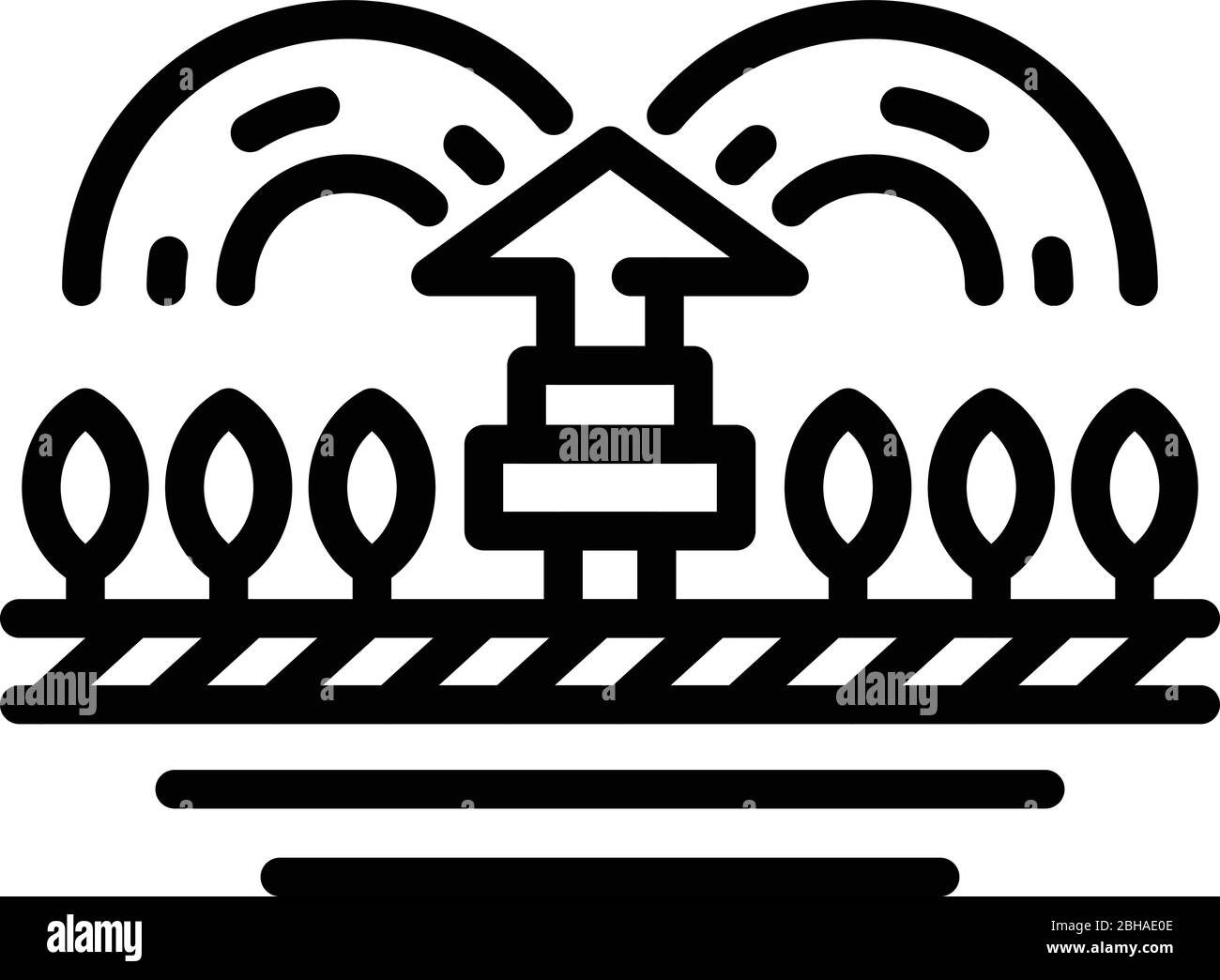 L'irrigation des jardins, l'icône de style contour Illustration de Vecteur