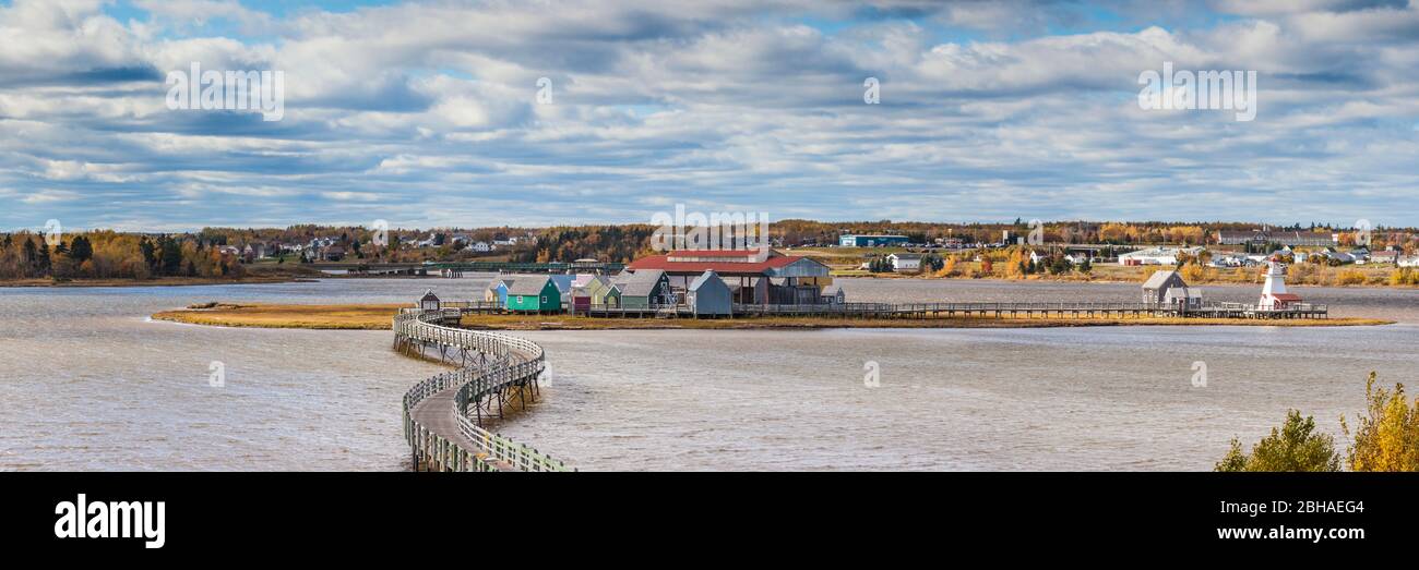 Canada, Nouveau-Brunswick, détroit de Northumberland, Bouctouche, le Pays de la Sagouine, village d'histoire acadienne reconstruit au bord de l'eau Banque D'Images