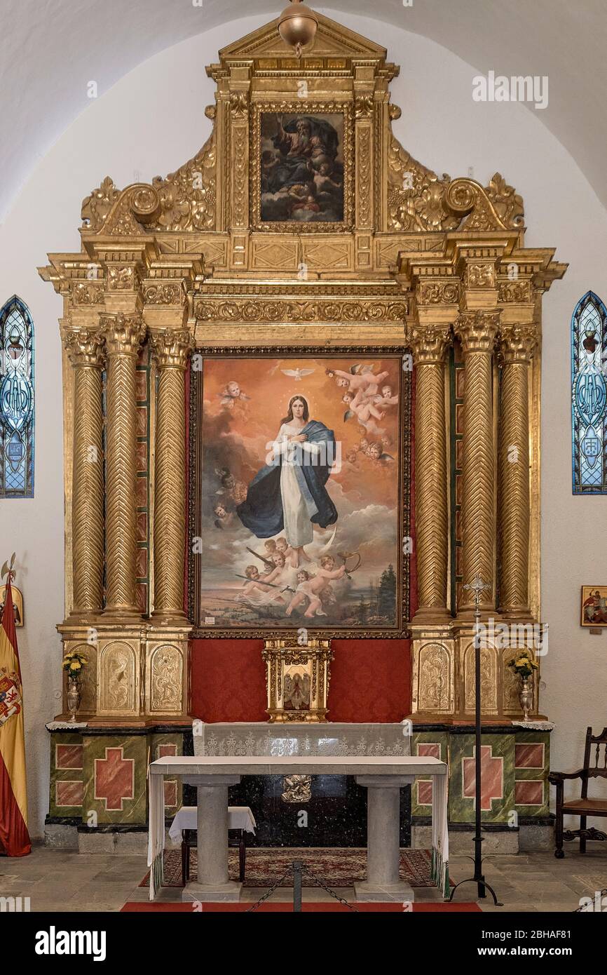 Autel de l'Eglise de la citadelle de Jaca, fortification militaire à Huesca, Aragon, Espagne, Europe Banque D'Images