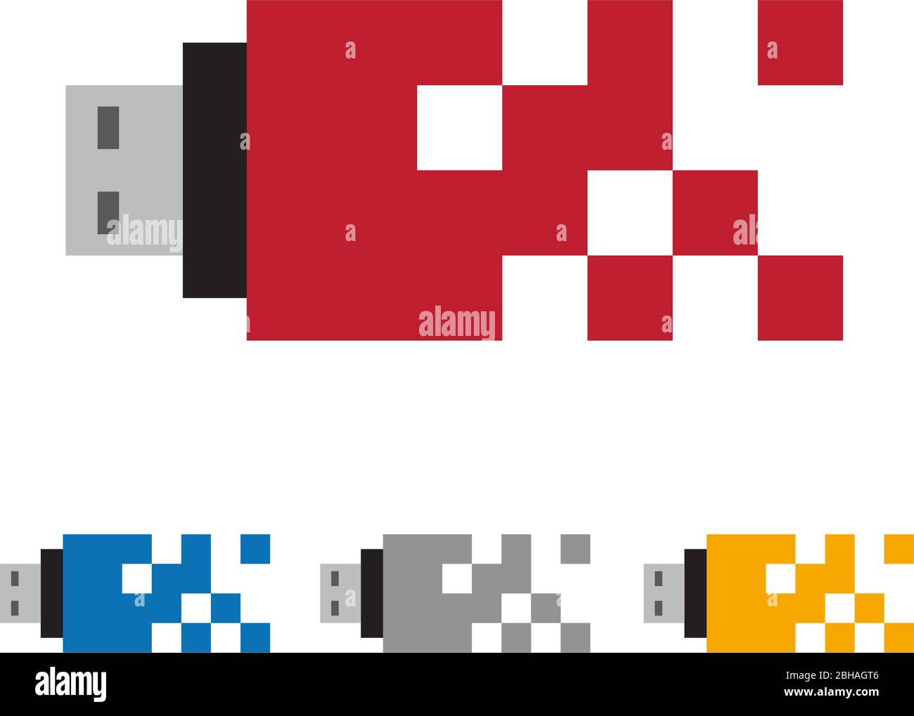 Panneau vectoriel, modem Wi-Fi USB ou adaptateur. Conception avec pixel Illustration de Vecteur