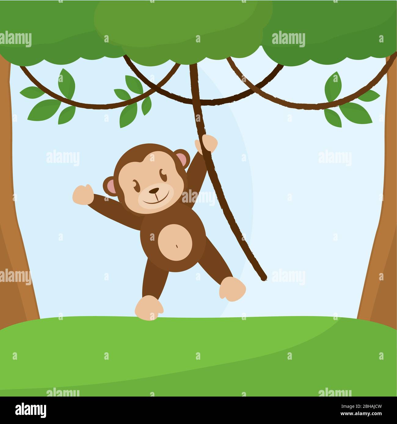 Cartoon Cute Monkey Image Vectorielle Stock Alamy