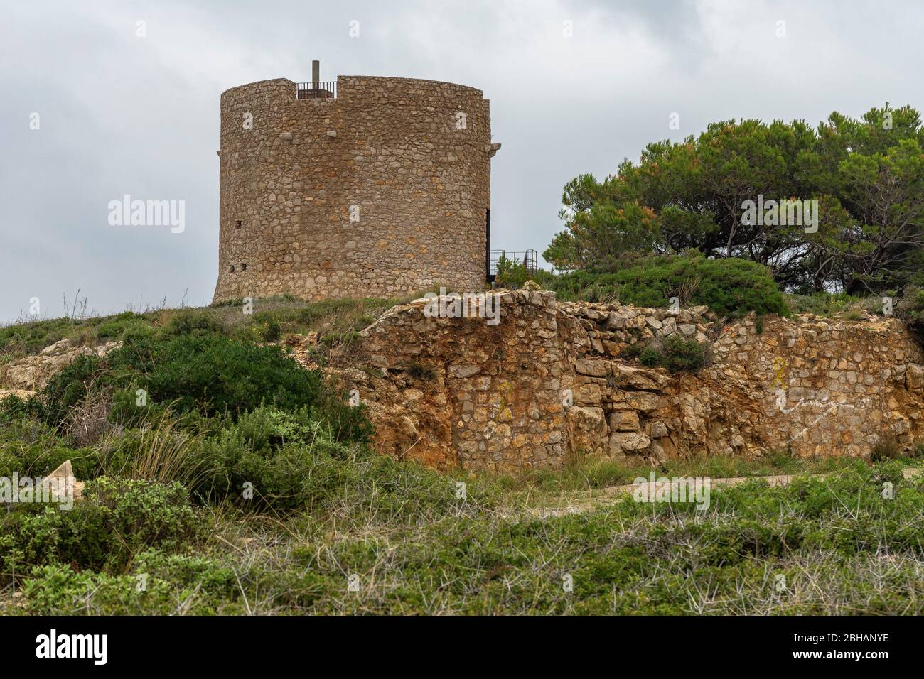 Europe, Espagne, Catalogne, Costa Brava, Torre de Montgó Banque D'Images