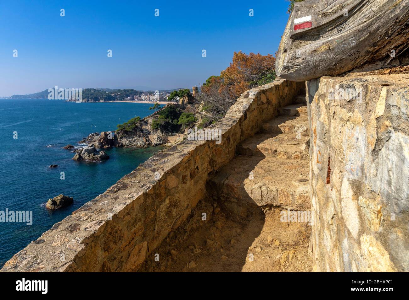 Europe, Espagne, Catalogne, Costa Brava, route du Camí de Ronda juste avant Lloret de Mar Banque D'Images