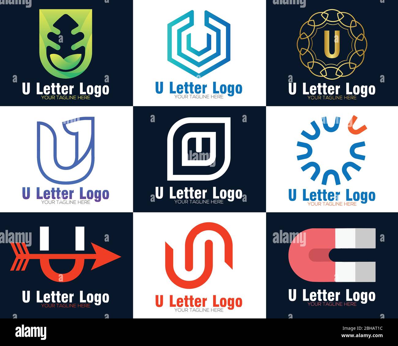 Design moderne et professionnel avec logo lettre U Illustration de Vecteur