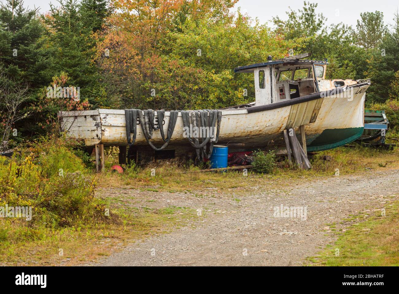 Le Canada, la Nouvelle-Écosse, Marie Joseph, bateau de pêche Banque D'Images