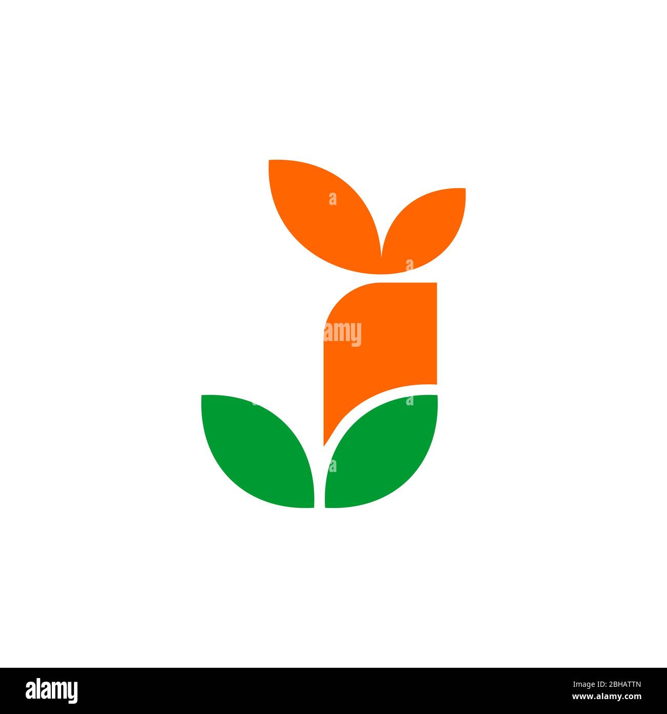 Logo lettre J, concept de dessin de fruits orange, icône et symbole, nom initial de l'entreprise et produit industriel de fruits. Illustration de Vecteur