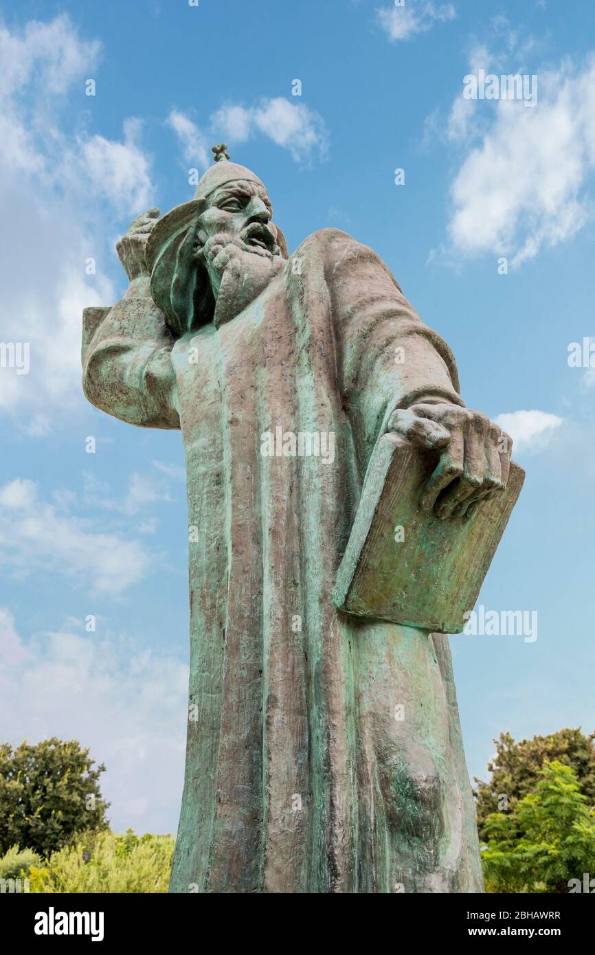 Statue de Gregory de Nin, évêque médiéval croate de Nin, Dalmatie, Comté de Zadar, Croatie, Europe Banque D'Images