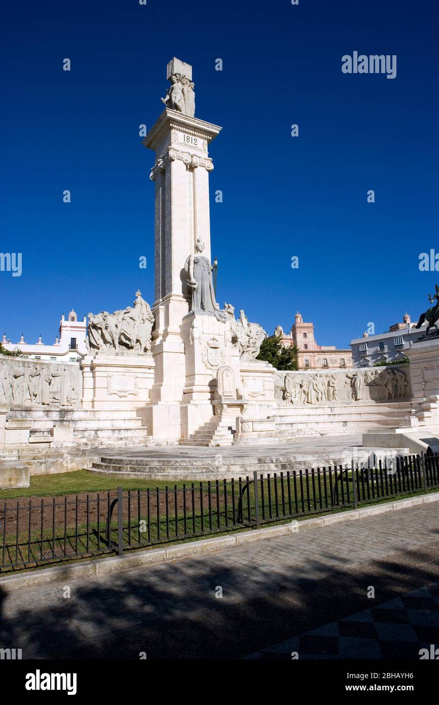 Espagne, Andalousie, Cadix, Monument à la fondation de la Constitution espagnole de 1812 Banque D'Images