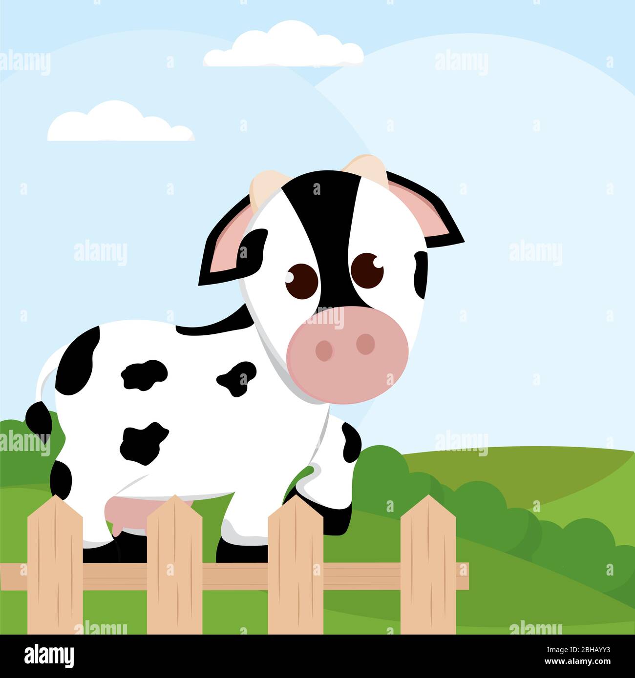 Cute cartoon vache Illustration de Vecteur