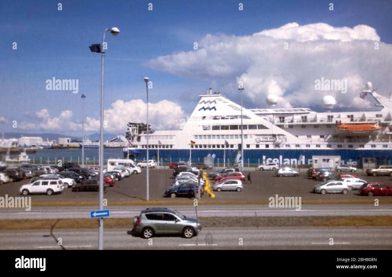 Hafen; Stadt; île; Reykjavik; Hauptstadt Banque D'Images