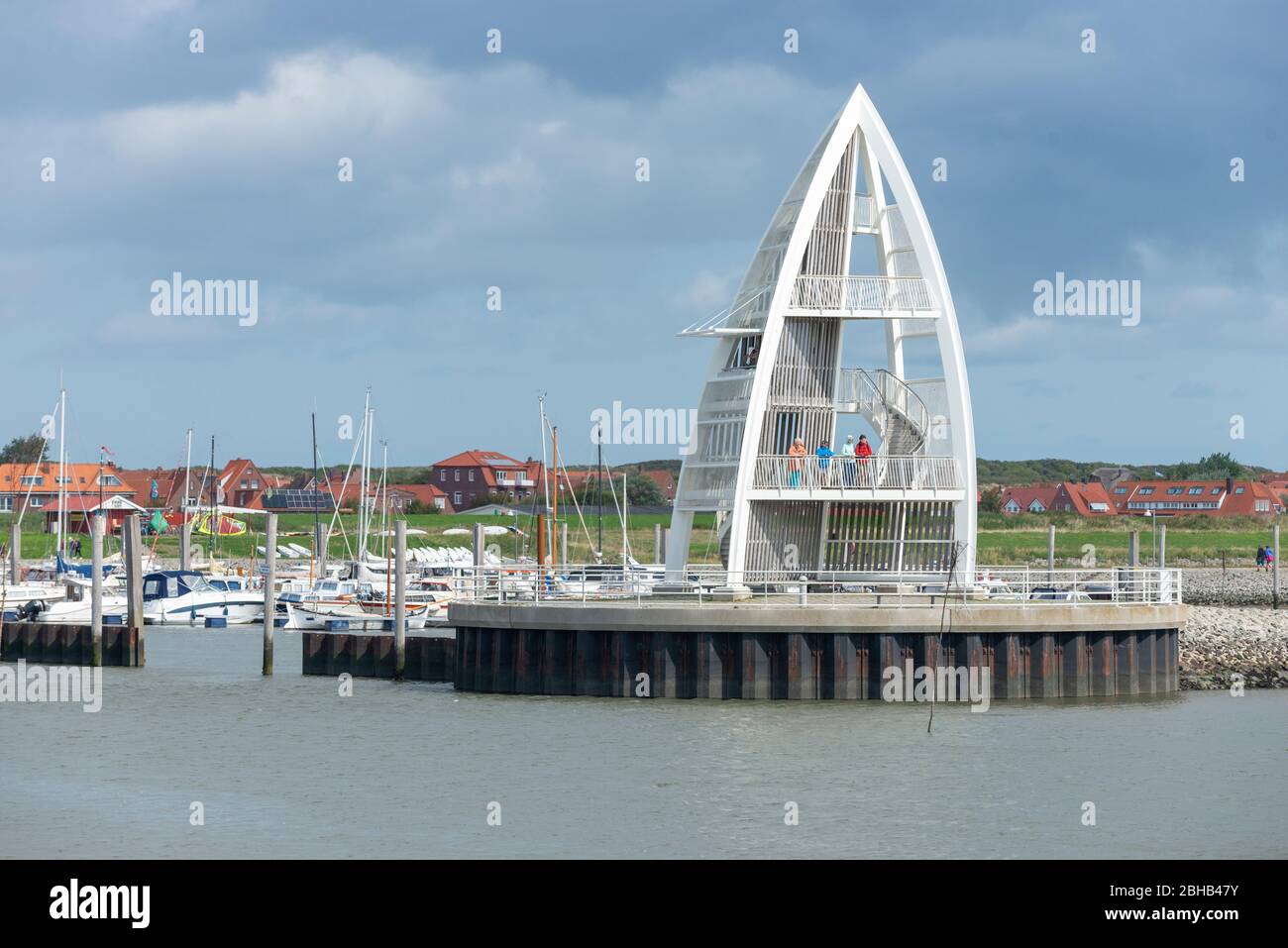 Allemagne, Basse-Saxe, Frise orientale, Juist, le monument historique de l'île de Juist au bout de la jetée de Juister. Banque D'Images