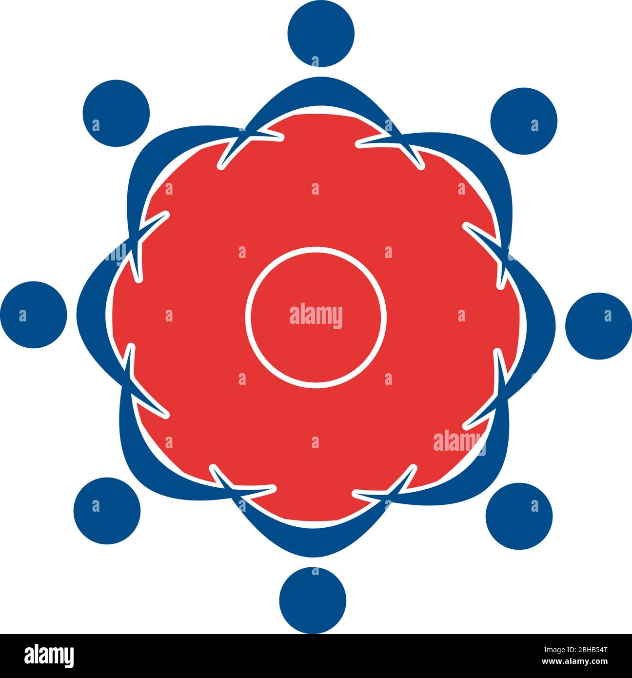 Vector People au cours de la discussion de groupe, du travail d'équipe et du financement participatif Illustration de Vecteur