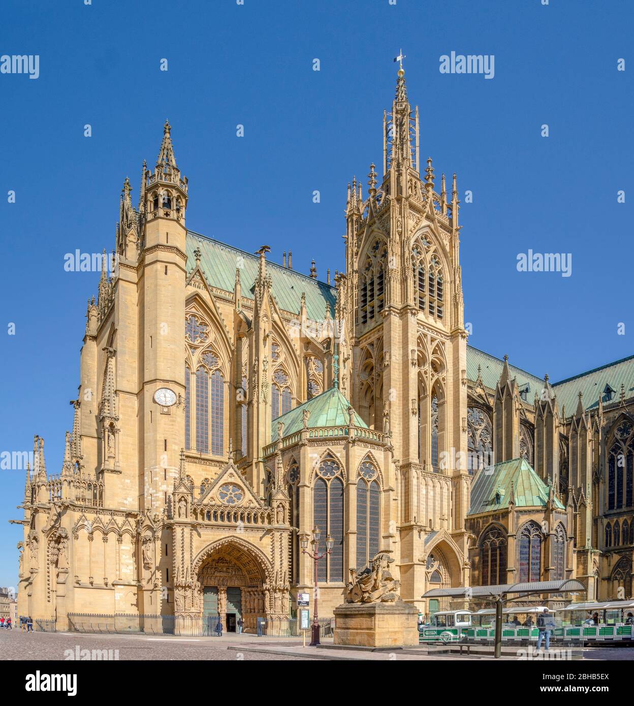 France, Lorraine, Metz, Cathédrale Saint-Étienne, Banque D'Images