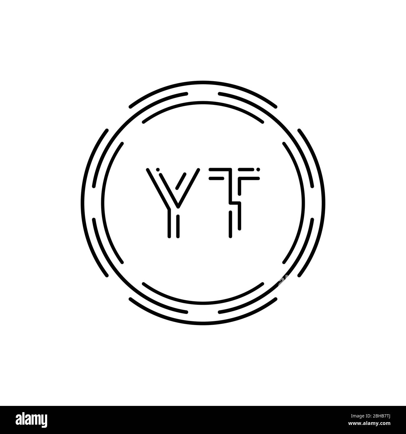 Modèle vectoriel de conception initiale du logo YT. Illustration vectorielle du logo commercial YT lettre du Cercle créatif Illustration de Vecteur