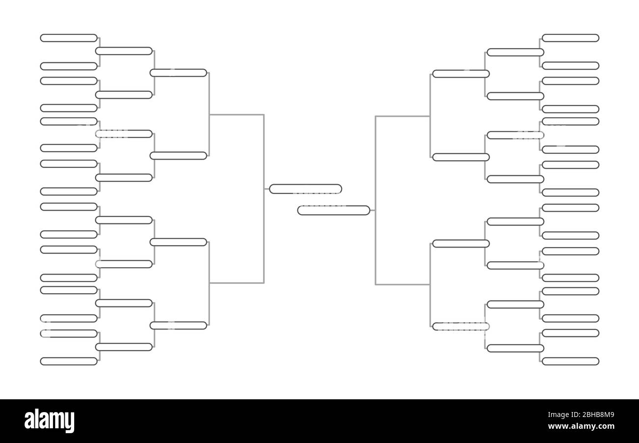 Modèle de support de tournoi simple pour 32 équipes sur fond blanc Illustration de Vecteur