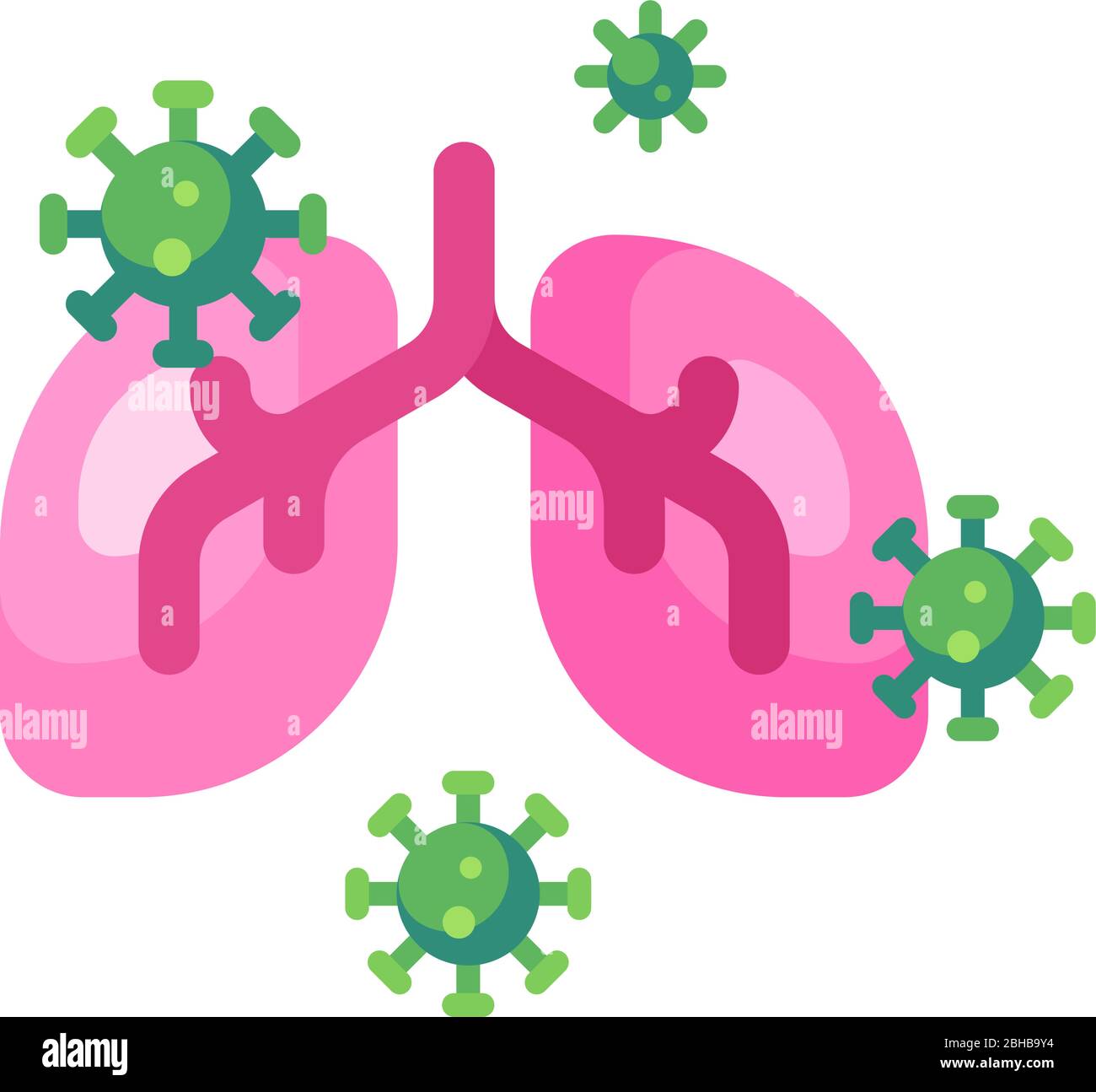 Poumons infectés par des virus illustration vectorielle. Concept d'infection du coronavirus Illustration de Vecteur