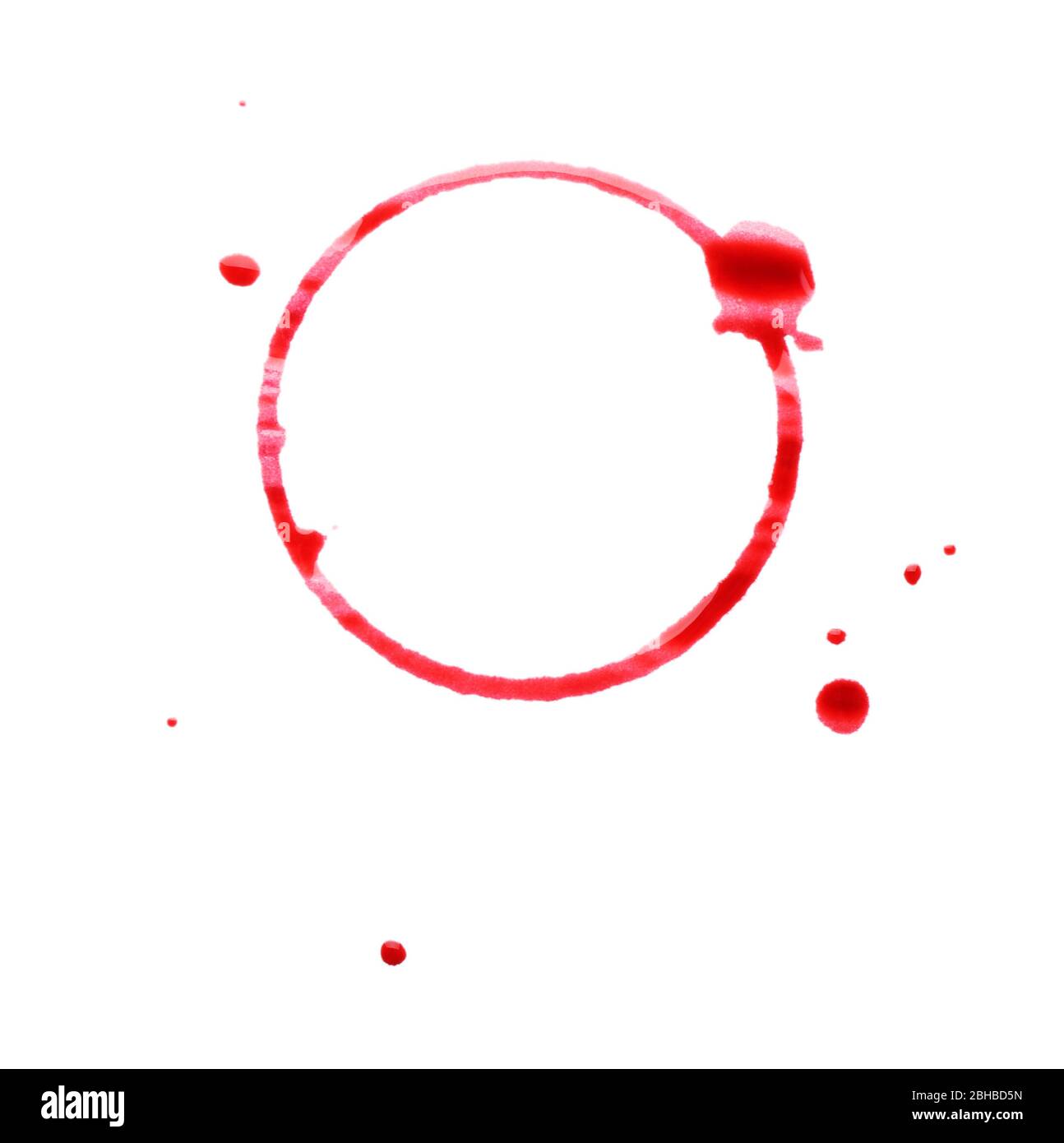 Tache de vin isolée sur blanc Banque D'Images