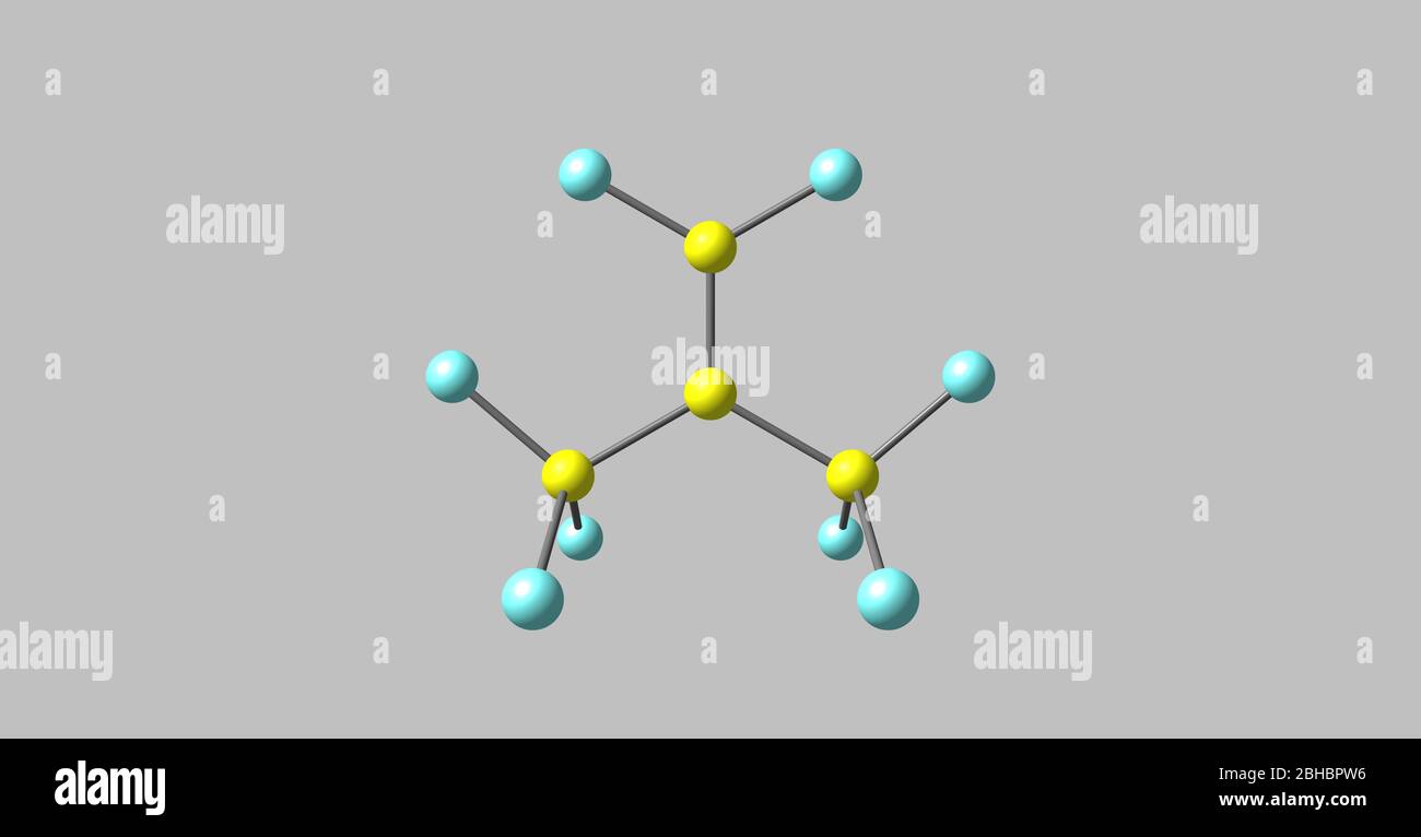 Le perfluoroisobutène ou le FFIB est un alcène fluorocarbone. C'est un gaz réactif hydrophobe avec point d'ébullition à 7 degrés. C'est un solide électrophile. 3 Banque D'Images