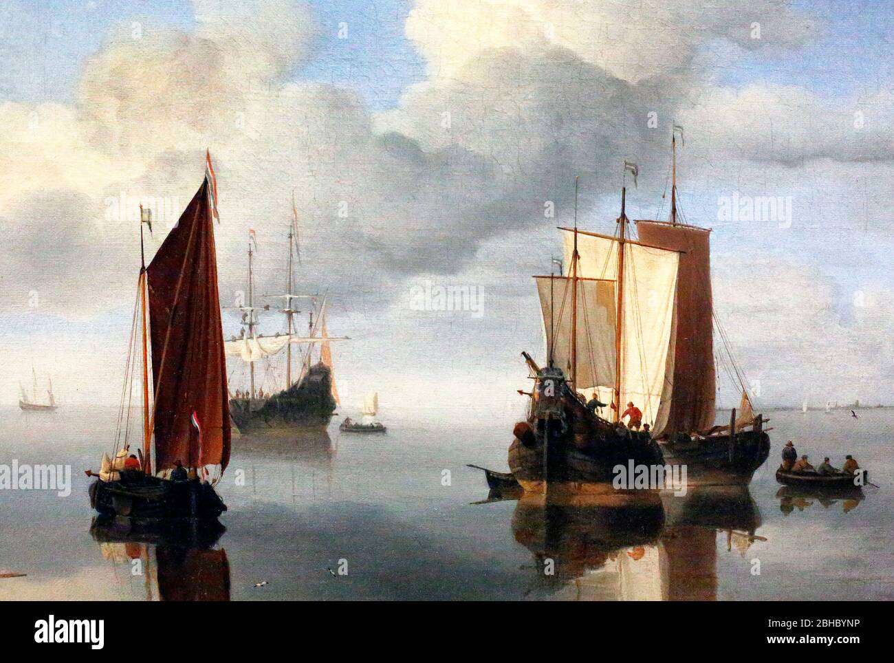 Calme: Bateaux de pêche sous Sail - Willem Van de Velde, 1655 Banque D'Images