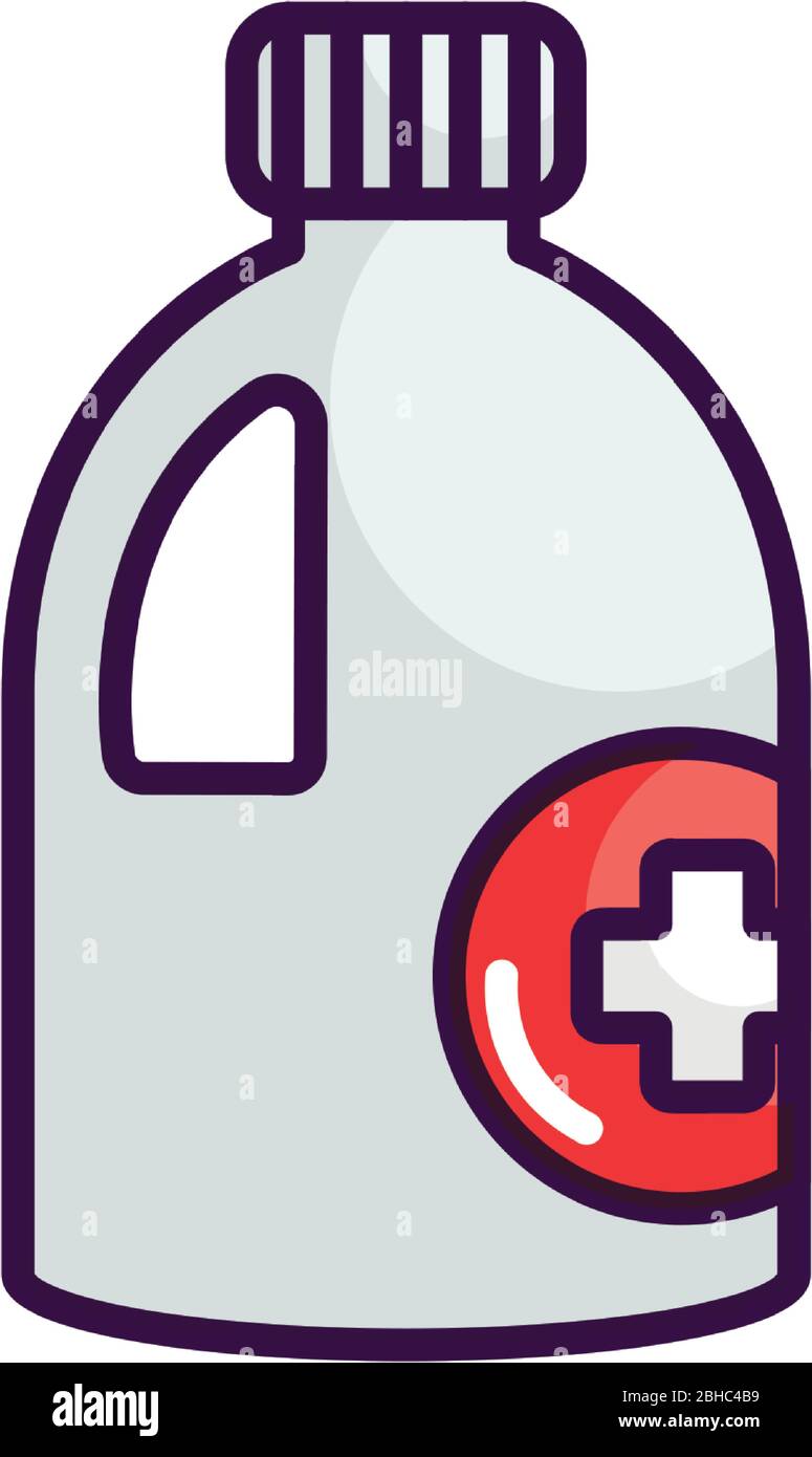 icône de bouteille de désinfectant sur fond blanc, style de couleur de ligne, illustration vectorielle Illustration de Vecteur
