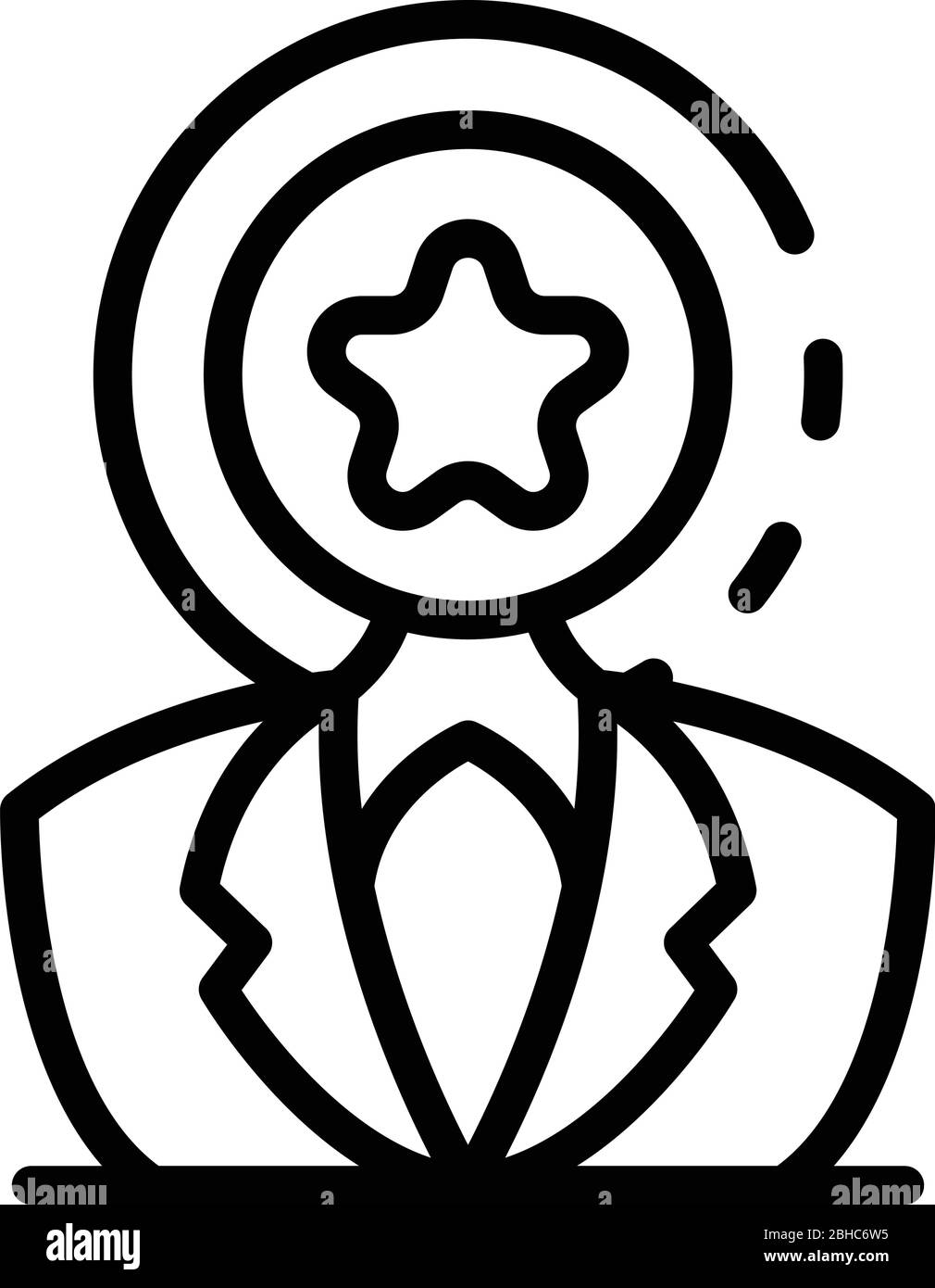 Icône homme en forme d'étoile, style de contour Illustration de Vecteur