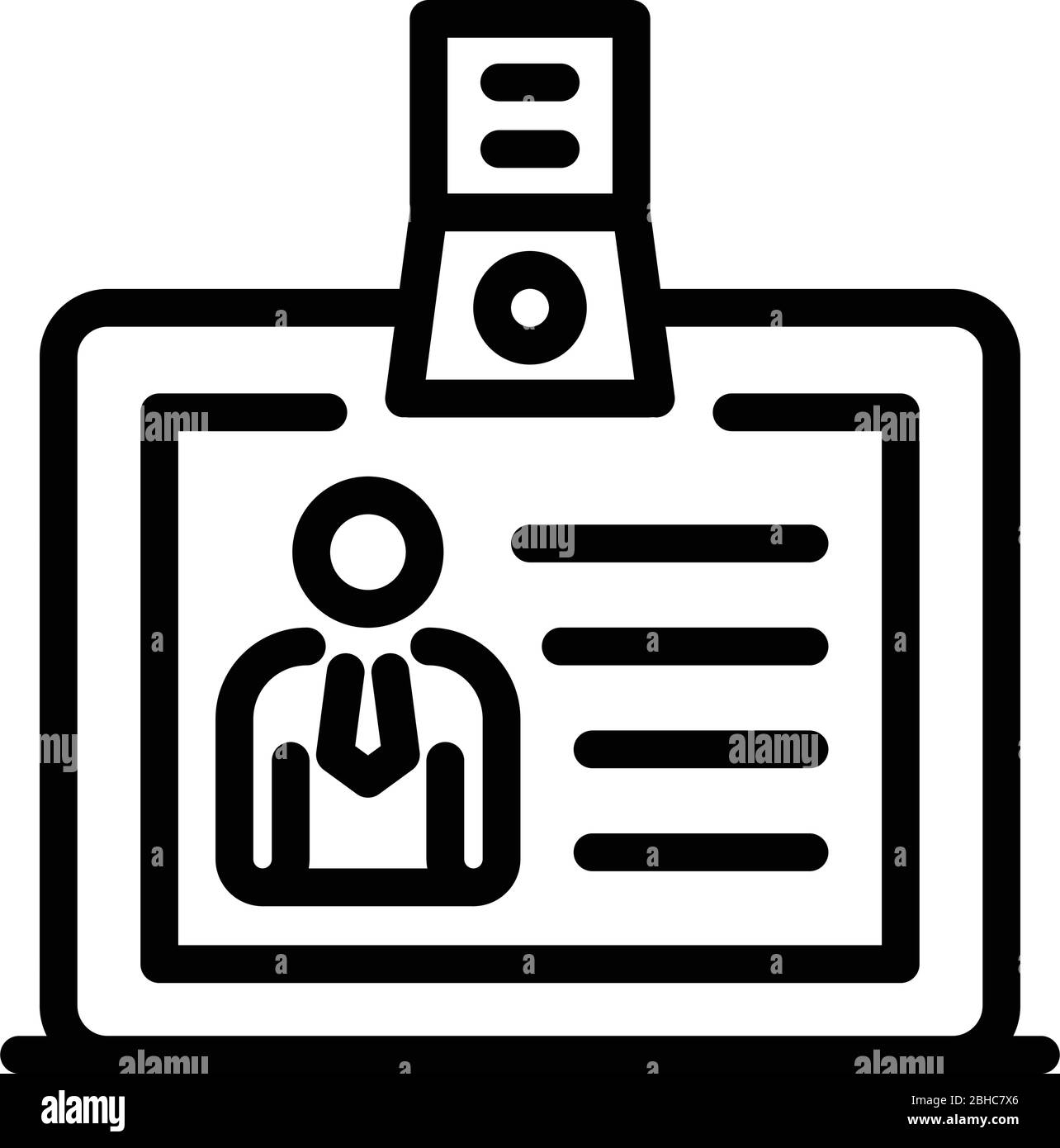 Icône de passe thoracique, style de contour Illustration de Vecteur