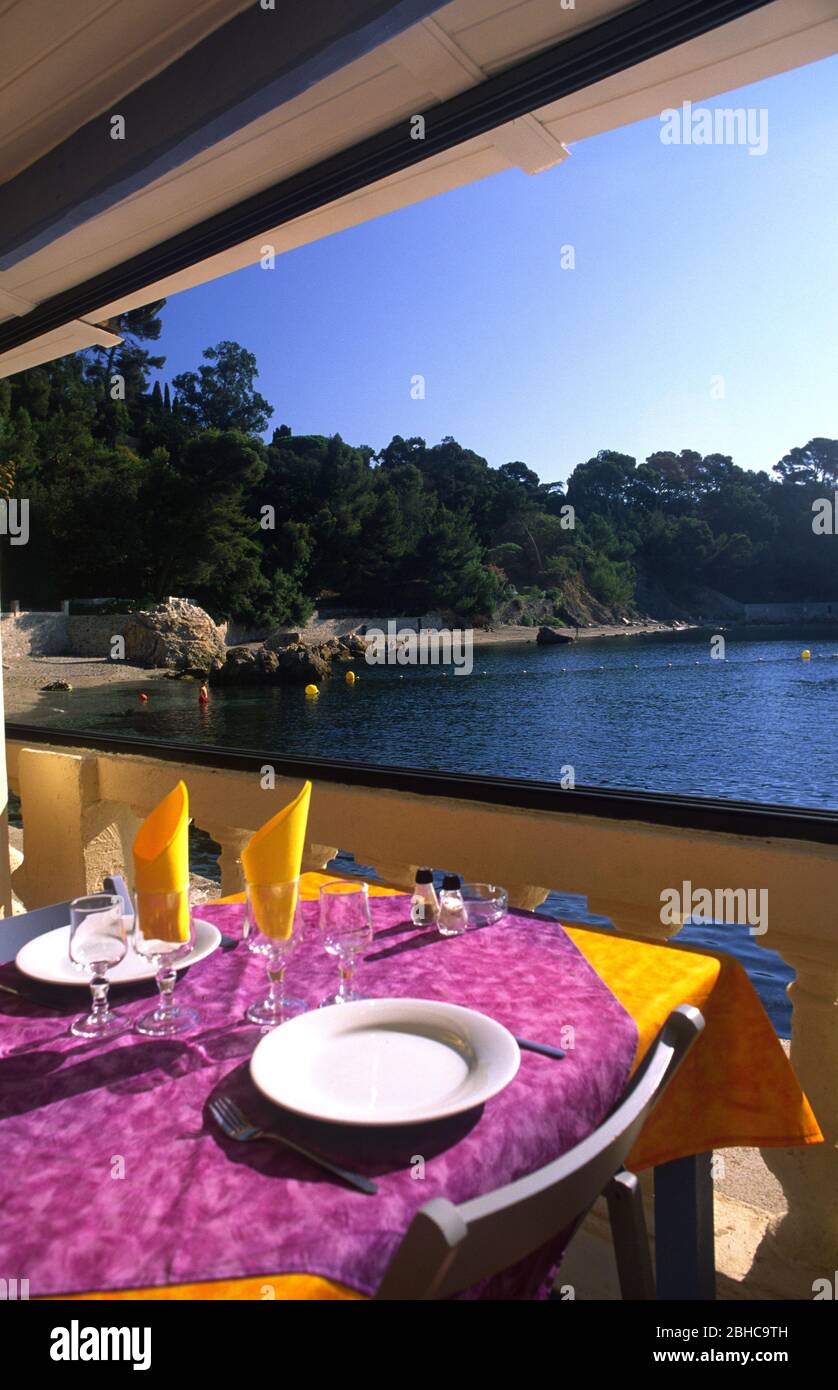 Anse Magaud à Toulon du restaurant chez Bernard Banque D'Images