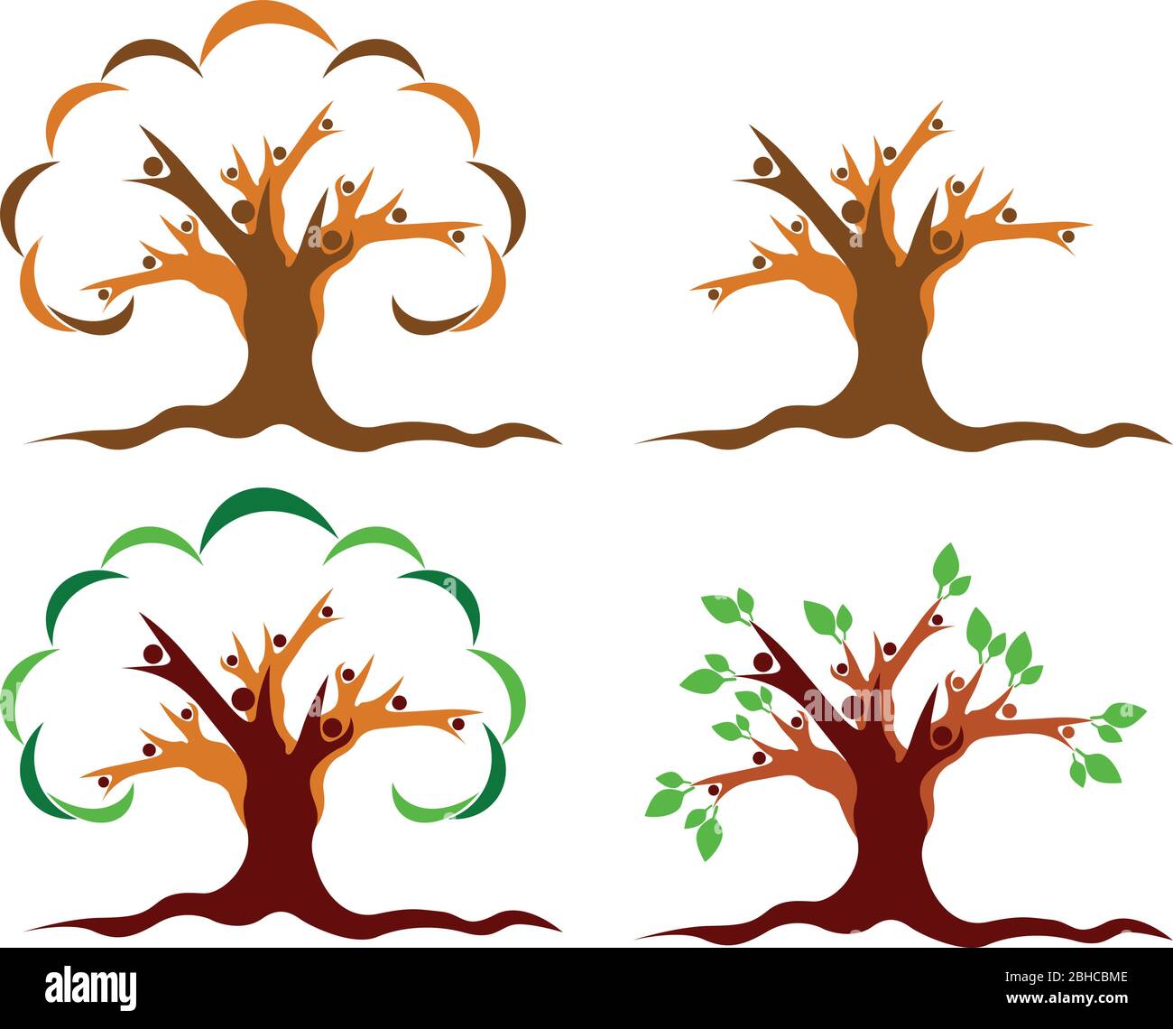 logos d'arbres de couple Illustration de Vecteur