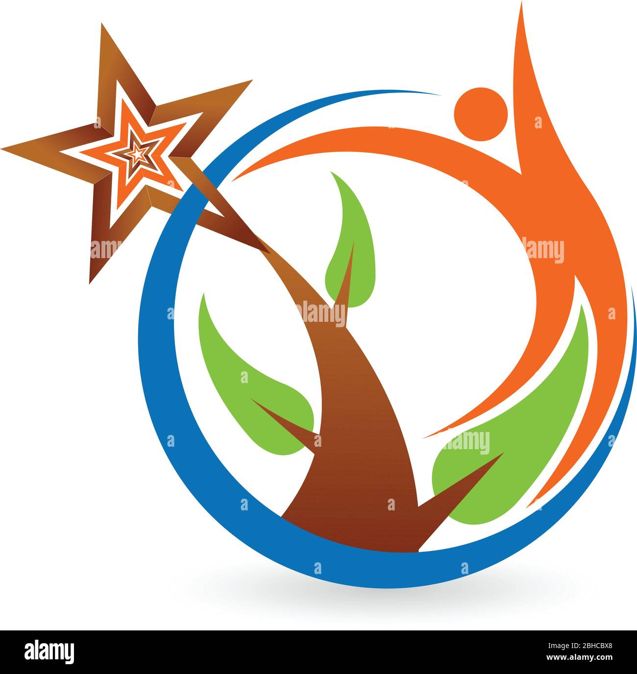 logo leaf man Illustration de Vecteur