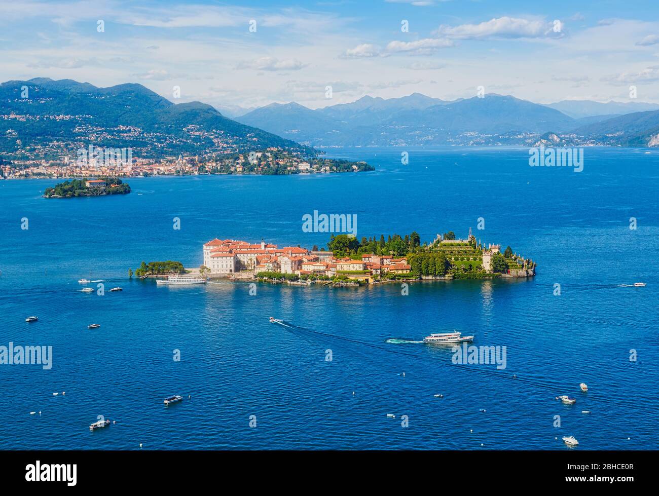 Isola Bella, une des îles Borromées, sur le lac majeur, le lac majeur, la province de Verbano-Cusio-Ossola, Piémont, Italie. Banque D'Images