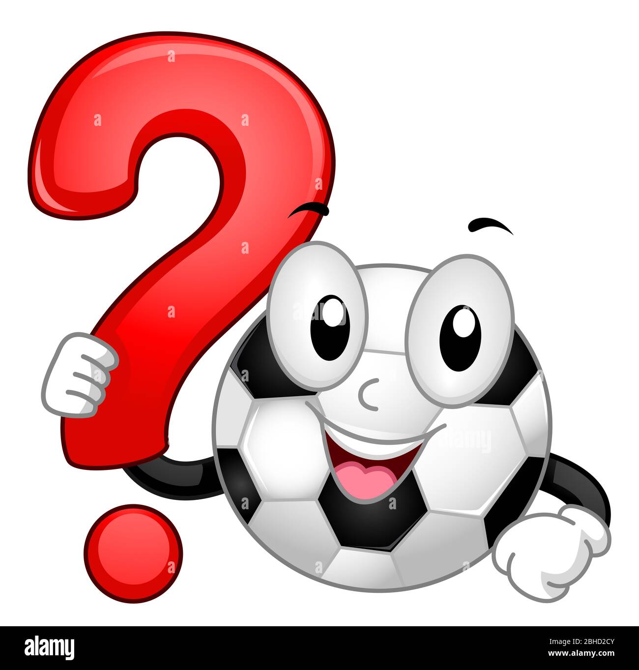 Illustration d'un ballon de football Mascot tenant un point d'interrogation  Photo Stock - Alamy