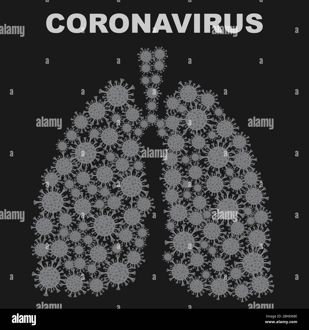 Poumons avec antécédents de bactérie coronavirus Illustration de Vecteur