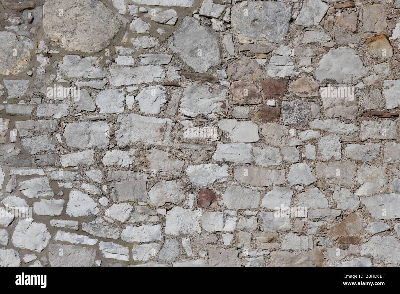 Mur de pierre gris d'un château historique en Allemagne comme texture et fond Banque D'Images
