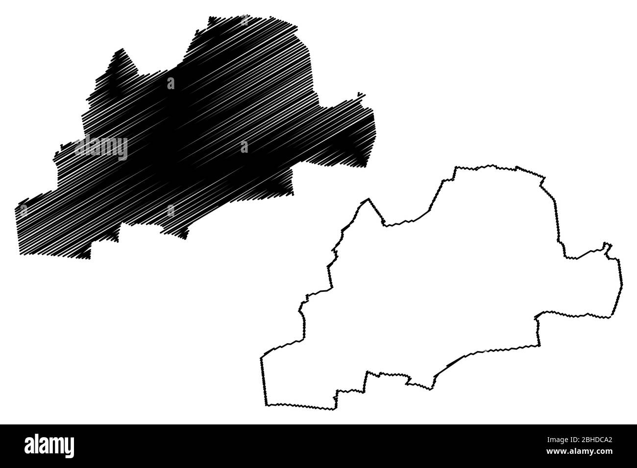 Ville de Montreuil (République française, France) illustration vectorielle cartographique, esquisse de griffonnage carte de la ville de Montreuil Illustration de Vecteur