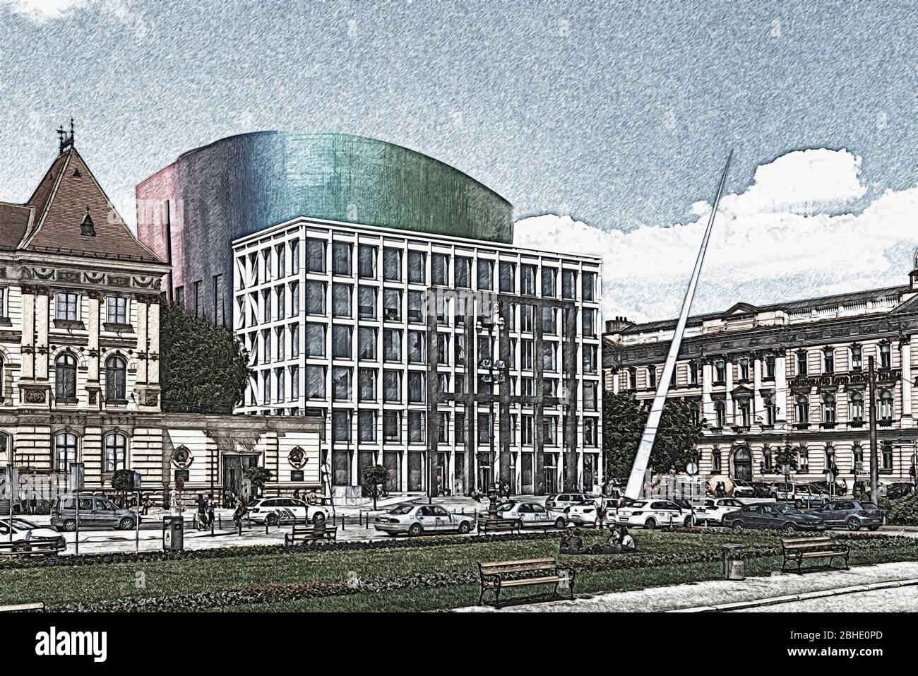 Le nouveau bâtiment de l'Académie de musique de Zagreb a été achevé en septembre 2014, Zagreb, Croatie, Europe Banque D'Images