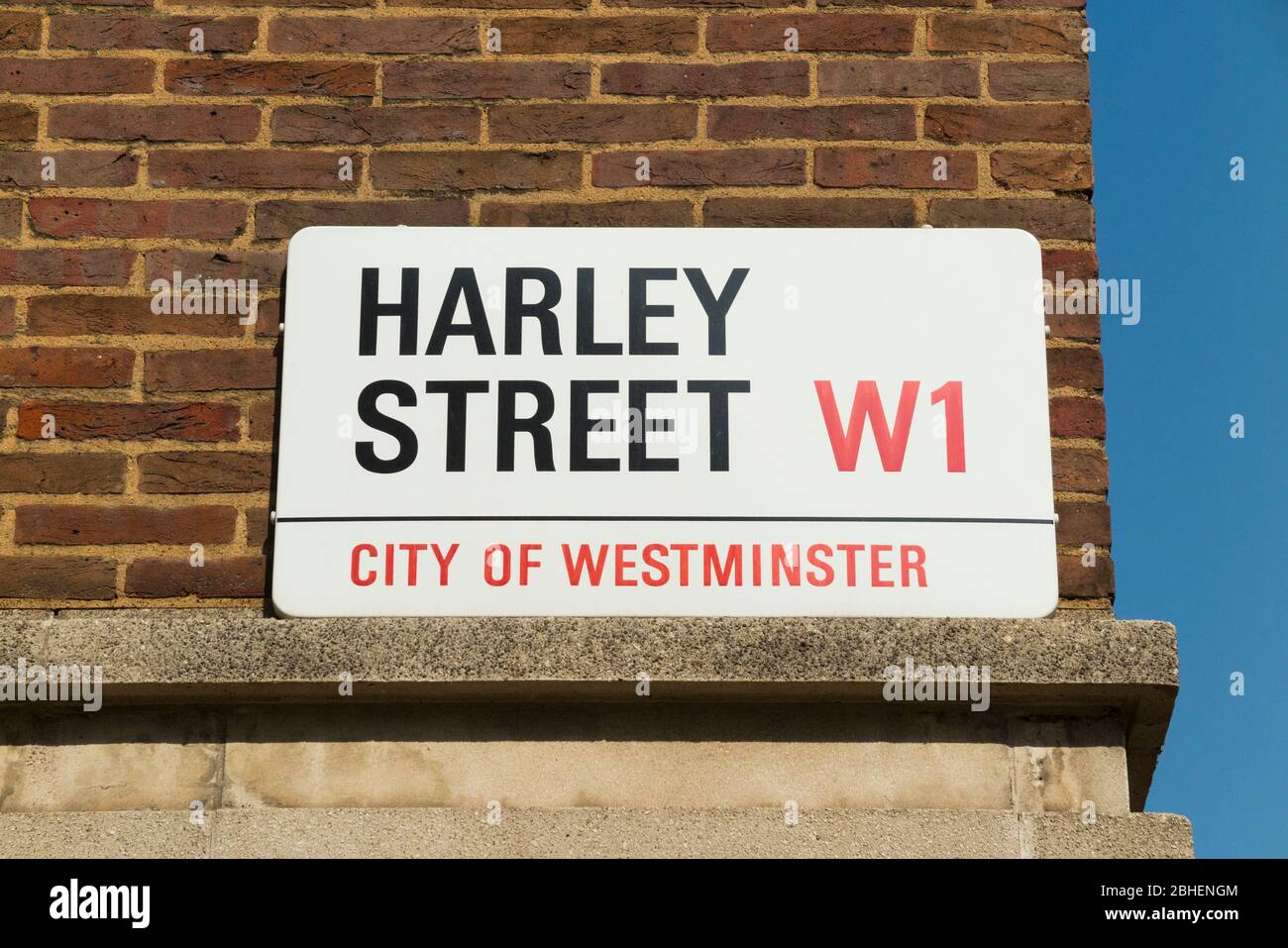 Panneau Harley Street dans City of Westminster, Londres, sur le mur d'un bâtiment. ROYAUME-UNI. (118) Banque D'Images