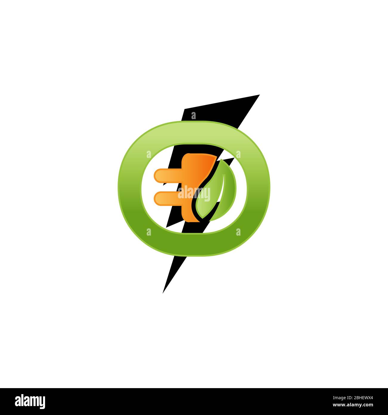 O Lettre Logo Design avec éclairage Thunder Bolt. Lettre vis électrique Illustration vectorielle du logo. Illustration de Vecteur