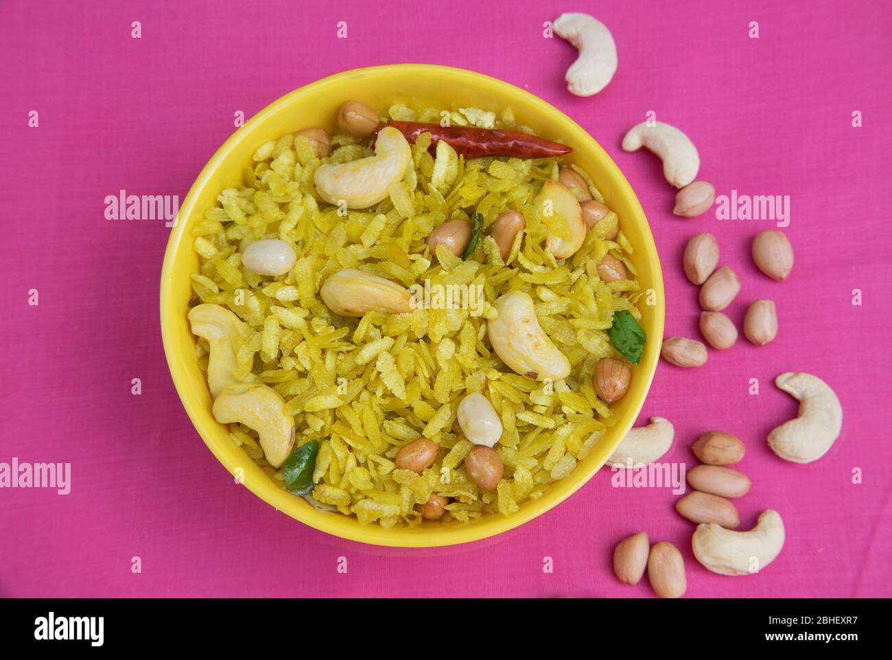 Poha de nourriture indienne Banque D'Images