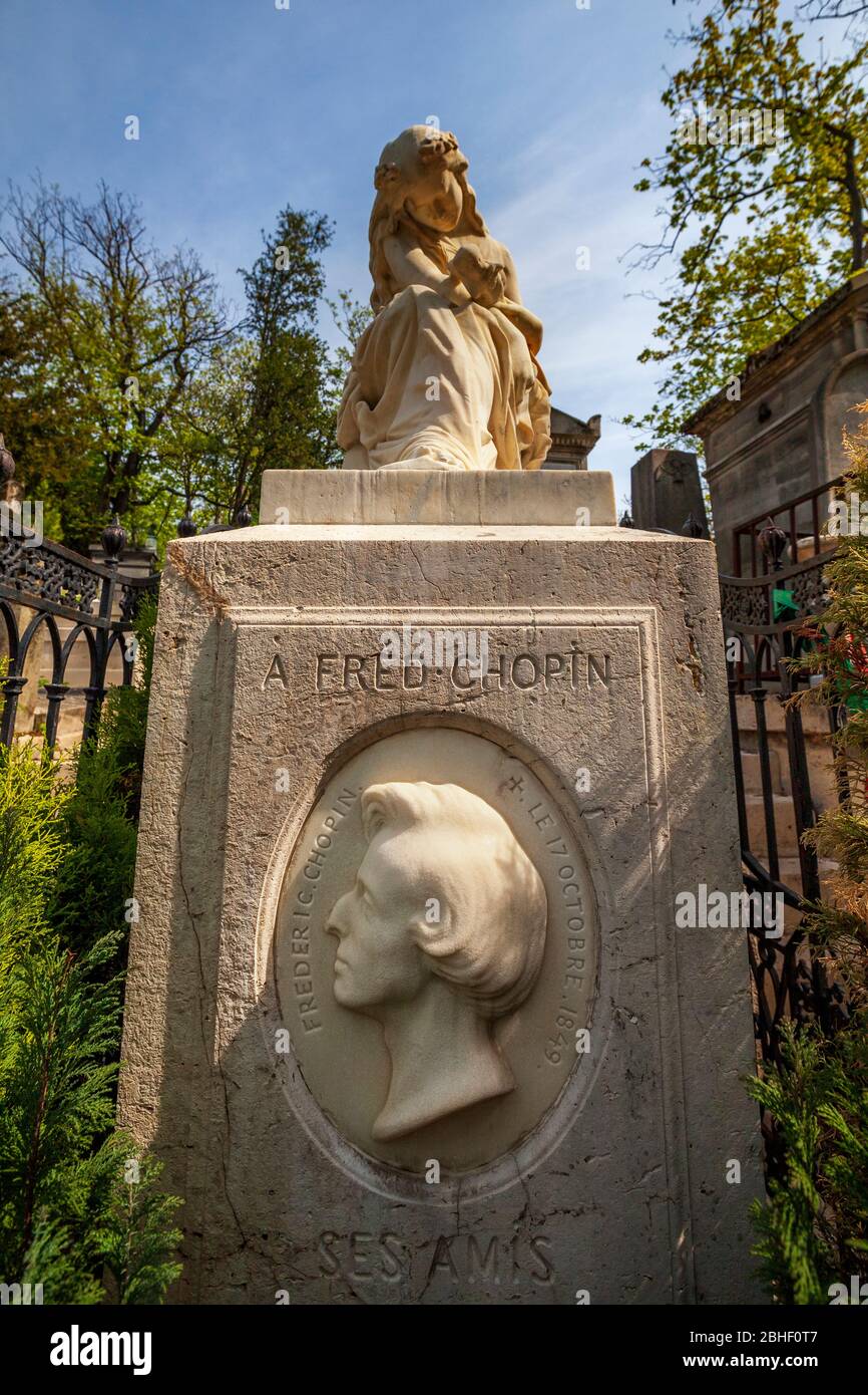 La tombe de Frédéric Chopin dans le cimetière du Père Lachaise, Paris Photo Stock Alamy