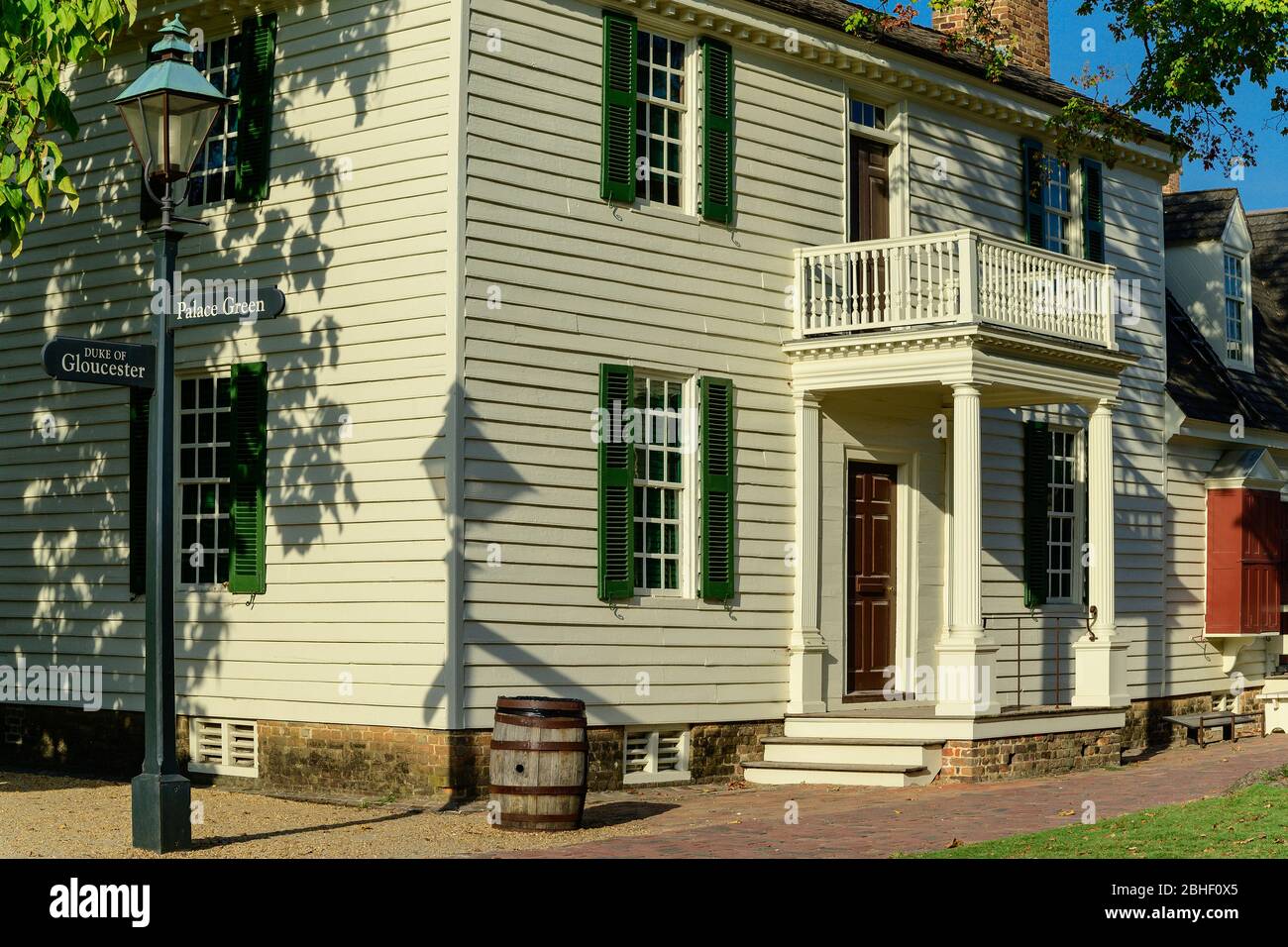 Maison coloniale Williamsburg James Geddy. Banque D'Images